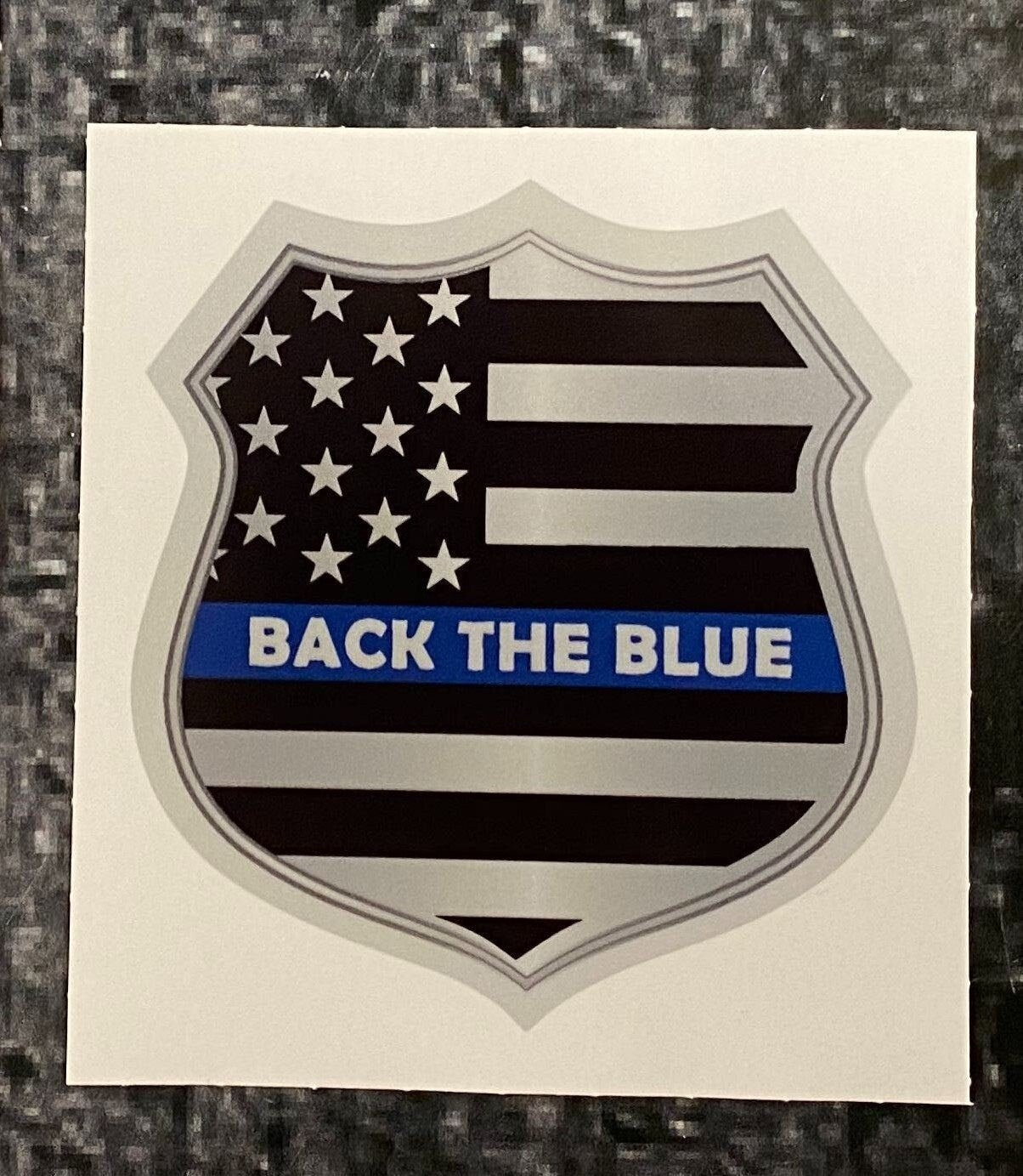 5 Pack of Decals Back The Blue Thin Blue Line  Shield Decal