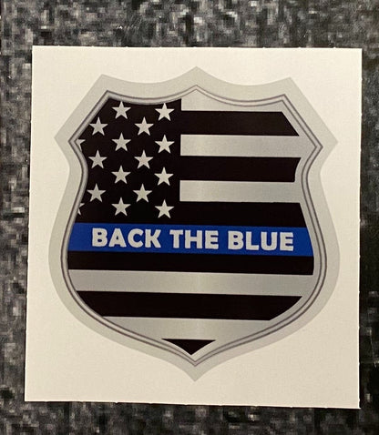 5 Pack of Decals Back The Blue Thin Blue Line  Shield Decal