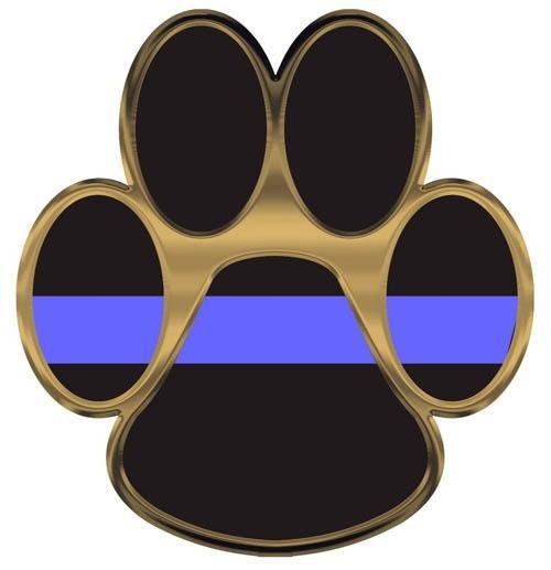 Thin Blue Line K-9 Paw Decal