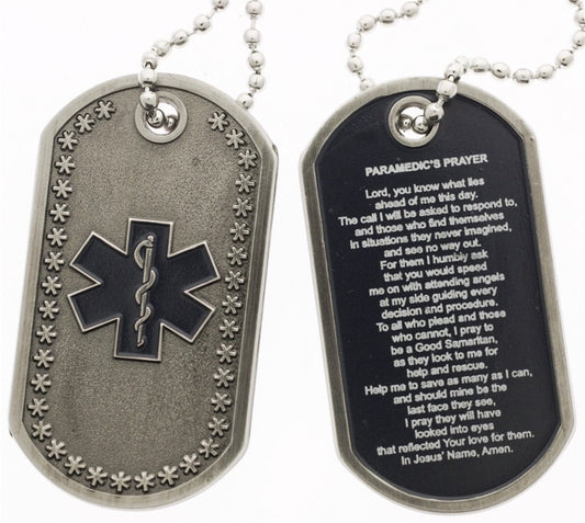 Paramedic Prayer Star Of Life Dog Tag SKU: DT051