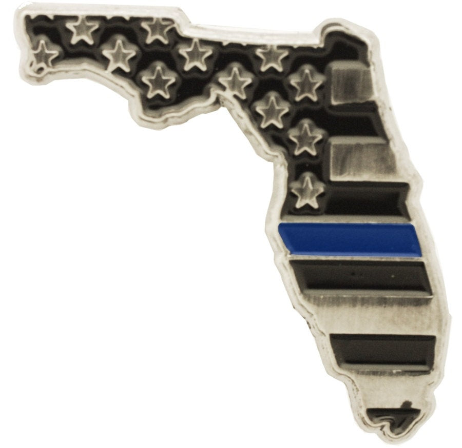 Florida State Thin Blue Line Flag Pin SKU: PI285