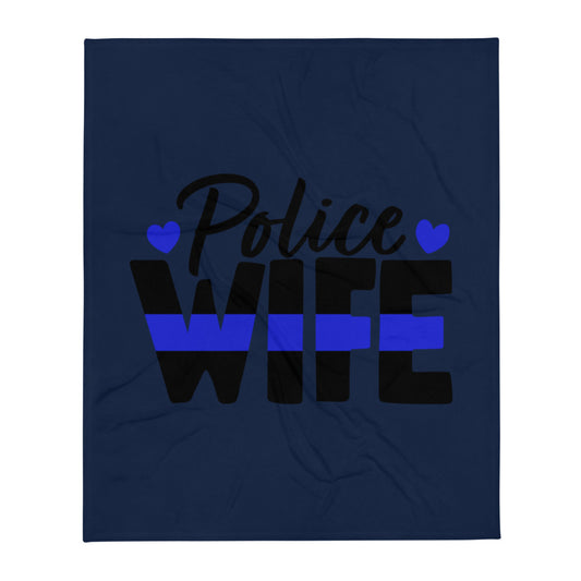 Police Wife Heart Throw Blanket 50″ × 60″