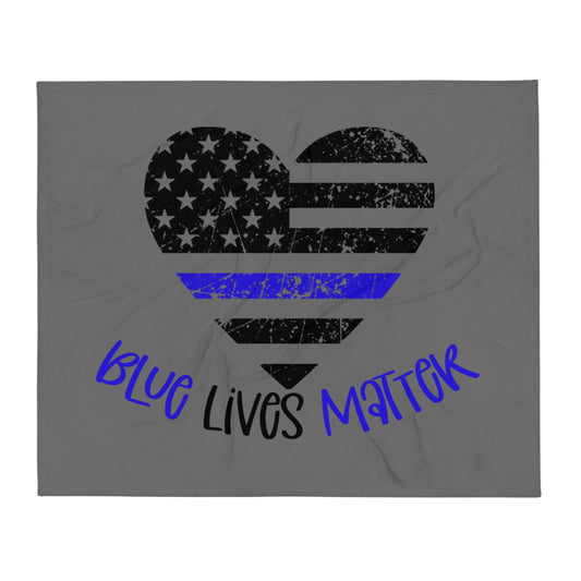 Blue Lives Matter Throw Blanket  50″ × 60″