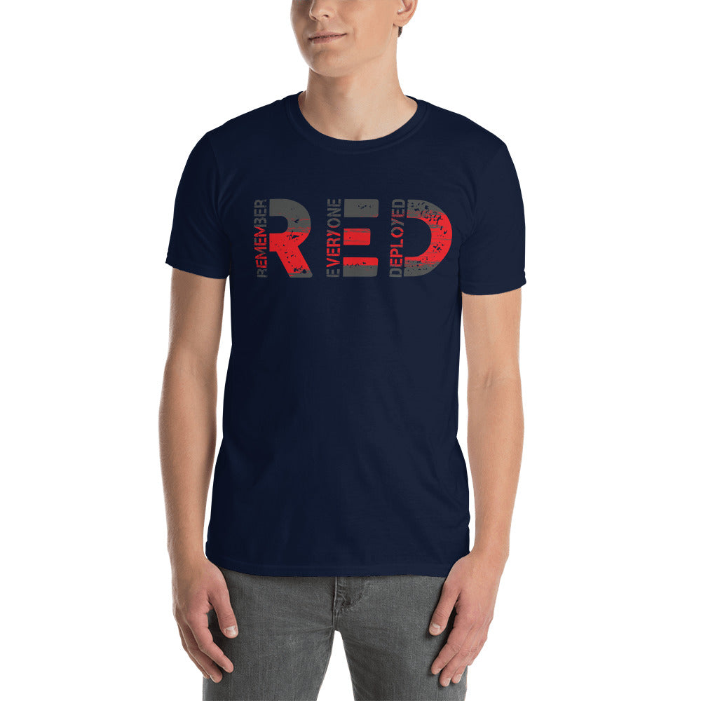 RED Friday Remember Everyone Deployed Gildan Softy Short-SleeveT-Shirt