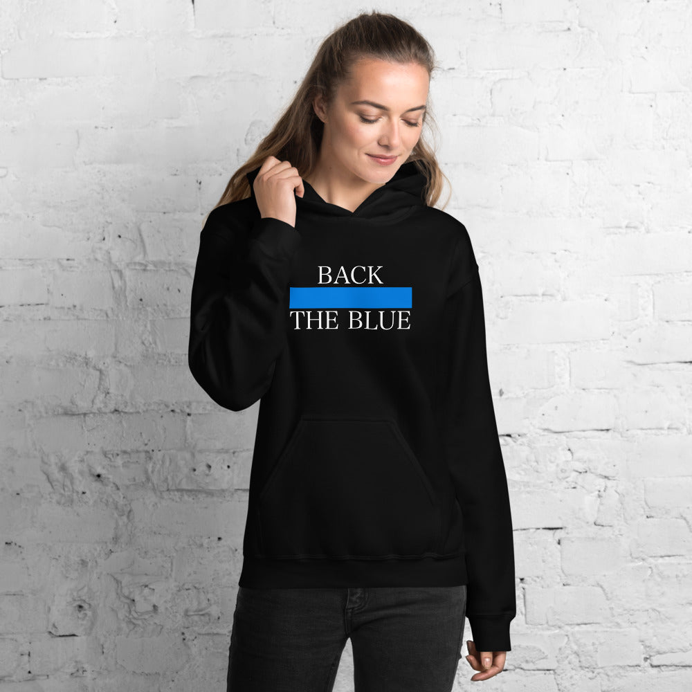 Back The Blue Thin  Blue Line Hooded Sweatshirt