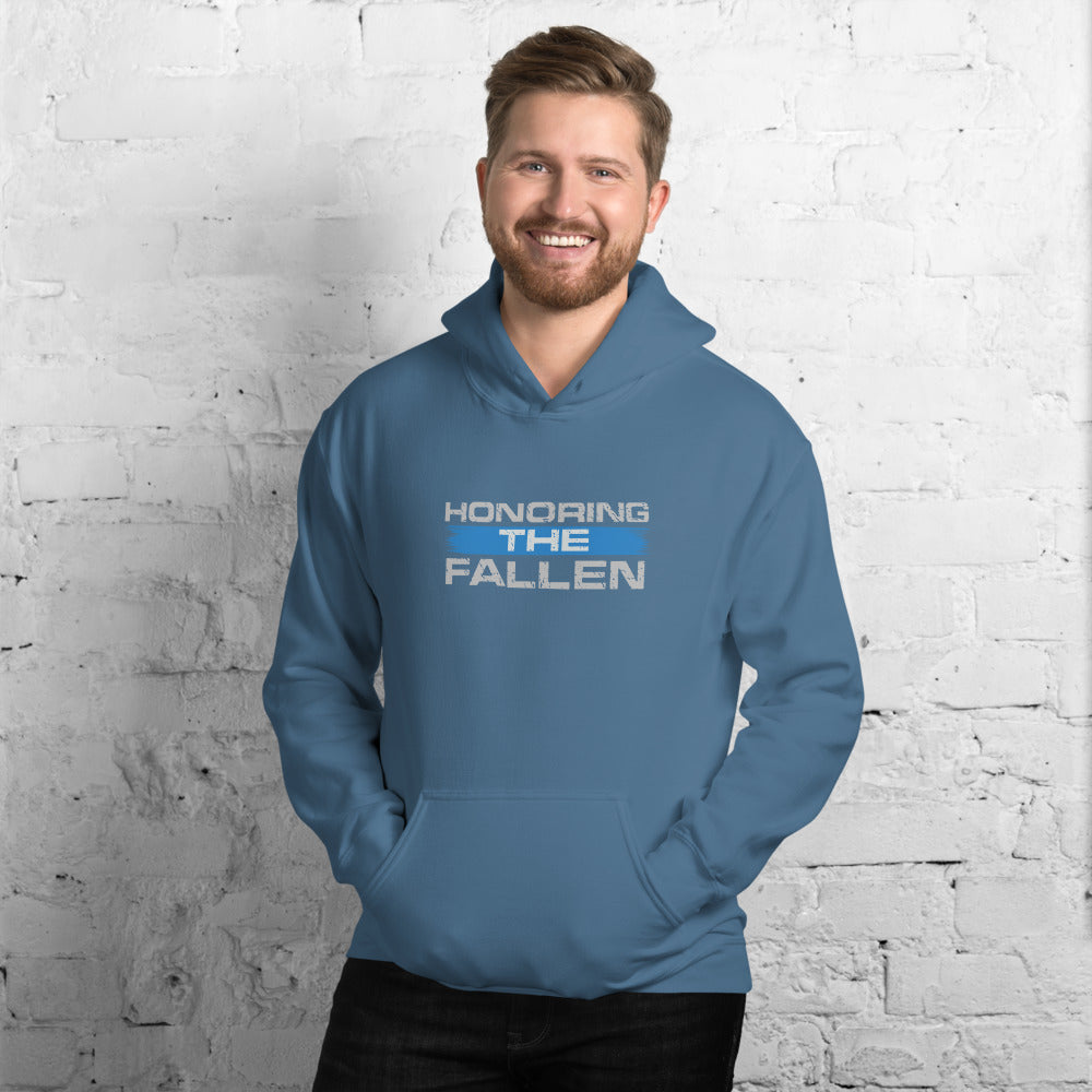 Honor The Fallen Thin Blue Line Gildan Hooded Sweatshirt