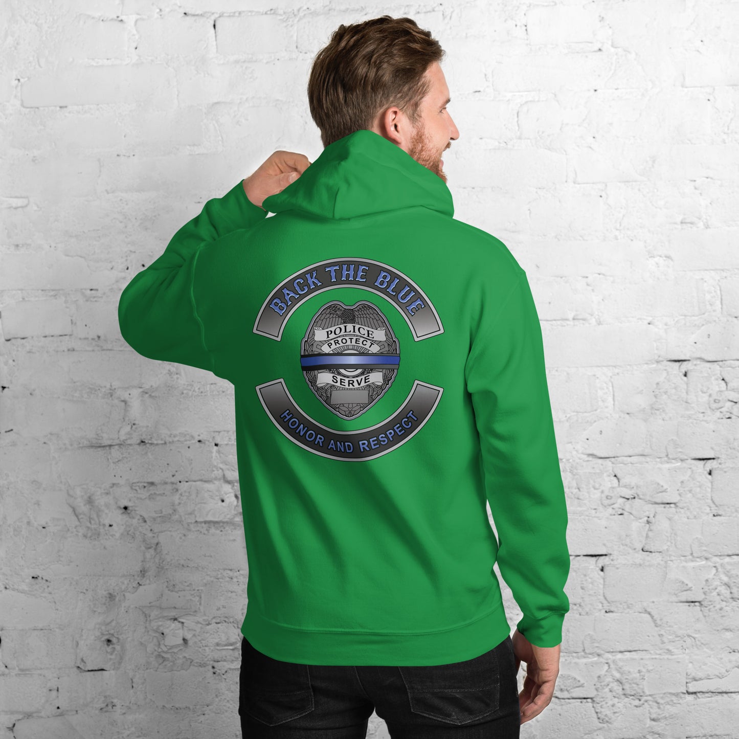 Back The Blue Honor And Respect Thin Blue Line Gildan Hoodie