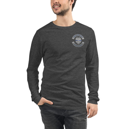 Back The Blue Honor and Respect Thin Blue Line Bella Canvas  Long Sleeve Tee