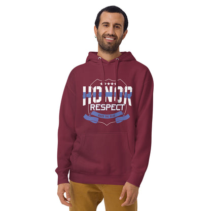 Honor and Respect Back The Blue Premium Cotton Heritage Hoodie