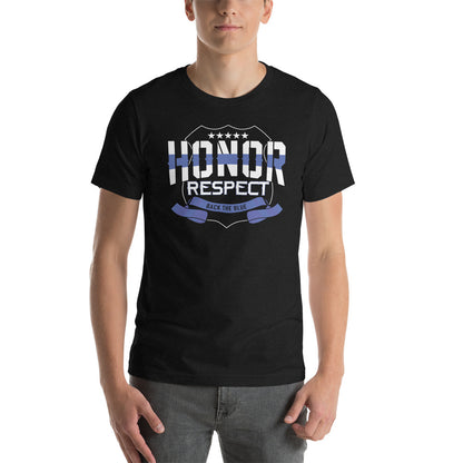 Honor and Respect Back The Blue Bella Canvas  T-Shirt
