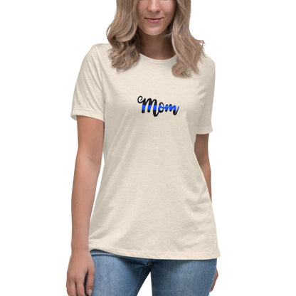 Mom Thin Blue Line Apparel Women's Relaxed Bella Canvas T-Shirt