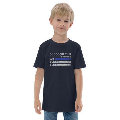 In This Family We Bleed Blue Youth Jersey T-Shirt
