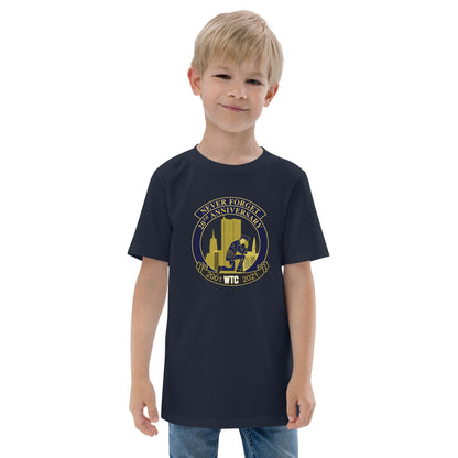 Never Forget 9-11 Memorial Youth Jersey T-Shirt